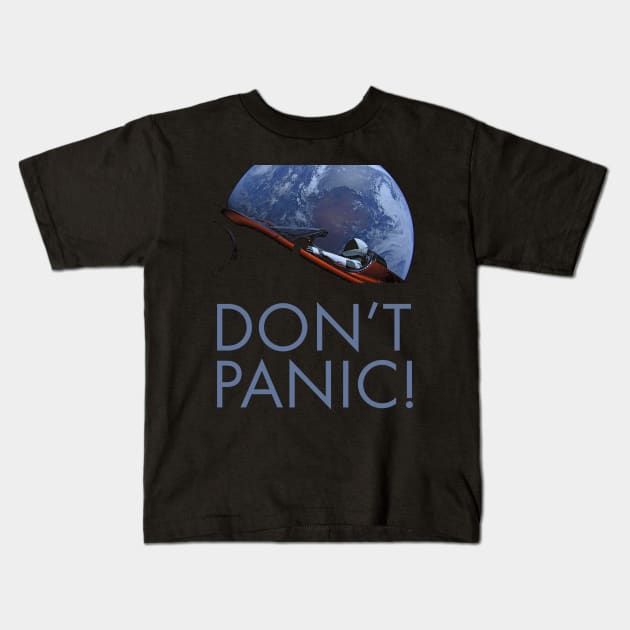 Don't Panic Starman Kids T-Shirt by Nerd_art